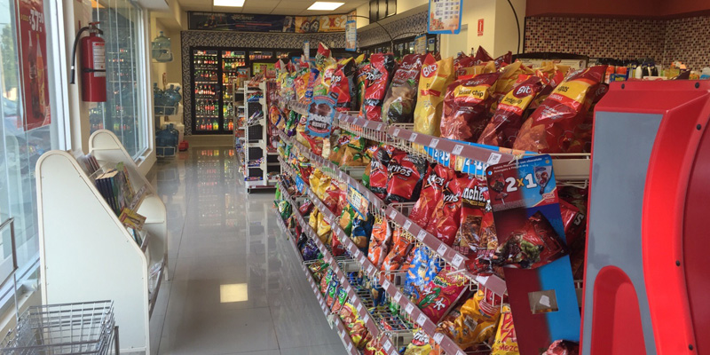 Inside an OXXO, the largest convenience store chain in Mexico. OXXO is owned by Femsa, which also owns Coca-Cola Femsa.